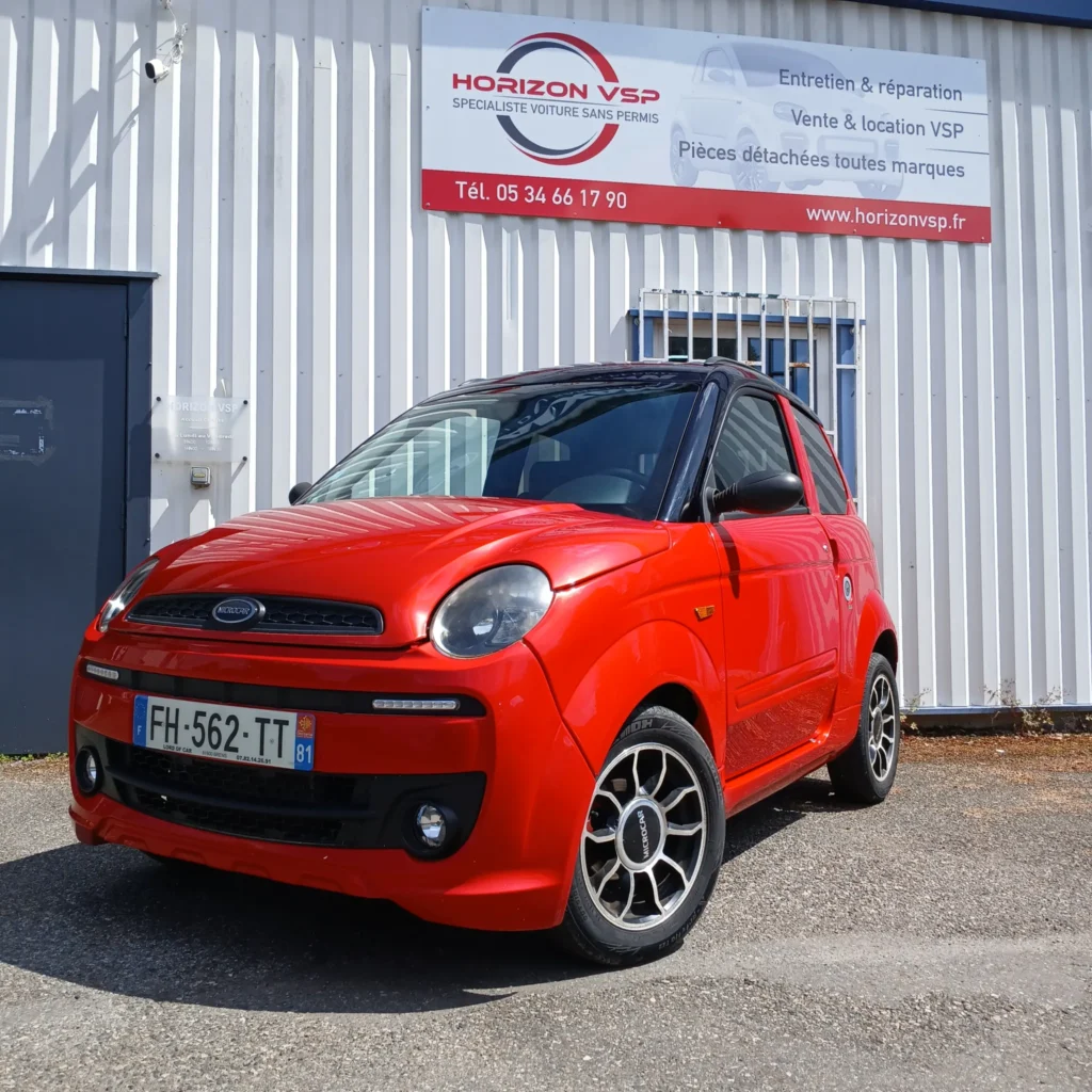 Microcar M.GO diesel rouge occasion vue avant chez Horizon VSP